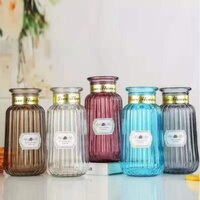 Bình hoa bằng thủy tinh cắm hoa trang trí sọc bắc âu LH178 - Lọ Hoa