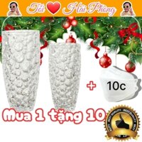 BÌNH HOA CHẤM BI THỦY TINH DELISOGA CAO CẤP 25cm
