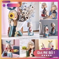 Bình hoa cô gái-Lọ hoa cô gái-cô gái cắm hoa,ôm hoa