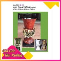 Bình hoa composite 💯BAO BỂ VỠ💯 chân vuông hoa hồng cao 46cm *BAO BỂ VỠ*