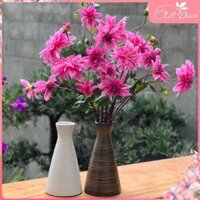 Bình hoa dáng bó mạ , Bình gốm sứ Bát Tràng trơn không họa tiết men nâu Mộc