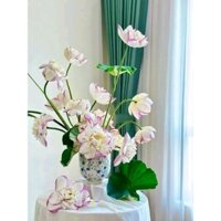 BÌNH HOA DÁNG ĐÀI SEN có sẵn lỗ định hình - gốm sứ cao cấp Bát Tràng