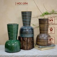 Bình hoa dáng đầm búp bê cao 30cm, đáy 18cm chắc chắn cắm hoa ly, hoa kèn, hoa dơn, tuyết mai, hoa đào Bát Tràng VN