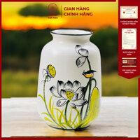 Bình Hoa Dạng Vại Gốm Sứ Bát Tràng - Phúc Lộc Viên Minh