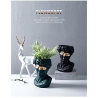 Bình hoa david bằng sứ đeo mặt nạ vàng cỡ lớn 24cm- loại cao cấp nhiều màu(có sẵn)