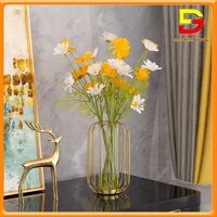 Bình Hoa Decor Khung Sắt Phong Cách Bắc Âu Lọ Hoa Để Bàn Cao Cấp Nhiều Mẫu DG-125 - Hoạ mi mix - 1 bình kèm hoa