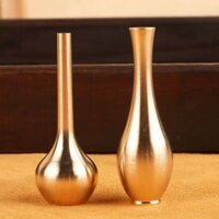 Bình hoa đồng thau đồng nguyên chất Quan Âm ngọc bích đồ trang trí bình hoa sạch mini nhỏ để bàn phòng khách văn phòng cắm hoa khô trang trí