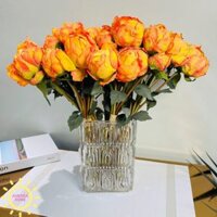 Bình hoa giả để bàn mẫu đơn Tendis sắc cam