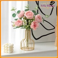 Bình Hoa Giả  Lọ Hoa Mẫu Đơn Decor Phong Cách Bắc Âu Hiện Đại Trang Trí Phòng Khách LL-78