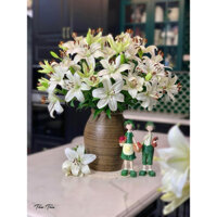 Bình hoa gốm Bát tràng dáng chum/ bình cắm hoa sen/ chum nâu 31cm