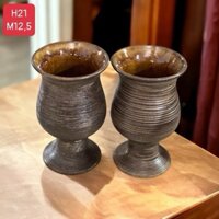 Bình Hoa Gốm Men Mộc Dáng Ly Cắm Hoa Siêu Đẹp Siêu Sang Màu Men Ganh