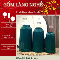 Bình hoa gốm sứ Bát Tràng men Xanh - Bình cắm hoa Decor dáng lồng chim trang trí phòng siêu đẹp ( Mã HH03)
