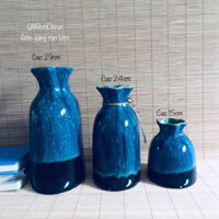 Bình hoa gốm sứ combo 3 lọ bộ Túi Tiền đẹp trang trí tinh tế cho ngôi nhà quà tặng sang trọng QN20