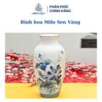 Bình hoa gốm sứ Minh Long Sen vàng 27 cm dùng trang trí phòng khách, nội thất nhà nhỏ sáng tạo hàng đẹp cao cấp