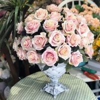 Bình hoa hồng vải giả đẹp