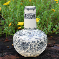 Bình Hoa Lam gốm Chu Đậu - Truyền thống - F17cmxH22cm