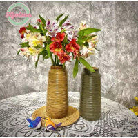 Bình hoa, lọ cắm hoa gốm sứ Bát tràng dáng lựu đạn size 21cm
