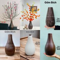 Bình Hoa Lọ Hoa Dáng Giọt Nước Cắm Tuyết Mai Đẹp Men Mộc Gốm Bát Tràng - Gốm Bích