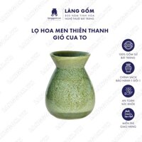 Bình hoa, lọ hoa Gốm sứ Bát Tràng cao cấp Men hỏa biến màu Thiên thanh dáng Giỏ cua to làm quà tặng - Làng Gốm Bát Tràng