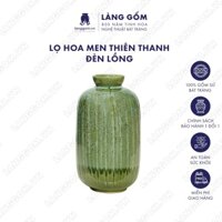 Bình hoa, lọ hoa Gốm sứ Bát Tràng cao cấp Men hỏa biến màu Thiên thanh dáng Đèn lồng dùng làm quà tặng - Làng Gốm