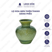Bình hoa, lọ hoa Gốm sứ Bát Tràng cao cấp men hỏa biến màu Thiên thanh dáng phễu dùng làm quà tặng, trang trí - Làng Gốm