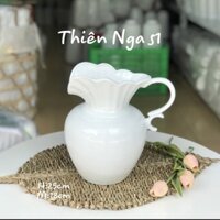 Bình Hoa Lọ Hoa Sứ Dáng Thiên Nga Men Trắng - Gốm Sứ Bát Tràng