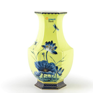 Bình hoa Lộc Phát 40 cm – Sen Vàng Nền Vàng