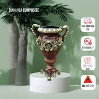 Bình hoa lư s2  composite mã bh13, lọ cắm hoa cao cấp, lọ cắm hoa giả, bình hoa trang trí