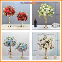 Bình hoa lụa 50-70cm trang trí tiệc cưới hỏi, sinh nhật, sự kiện party, lọ hoa mạ vàng sang trọng M1