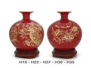 Bình hoa lục giác 40 cm – Bình hoa – Sen Vàng nền trắng