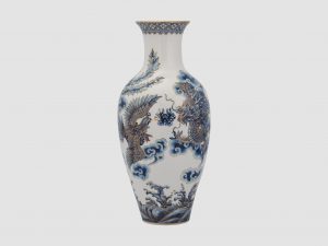 Bình hoa Minh Long Vẽ Tứ Linh – 30cm