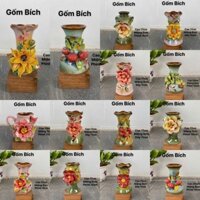 Bình Hoa Mini Đắp Nổi Thủ Công Gốm Sứ Bát Tràng Lọ Hoa Đẹp Nhiều Mẫu