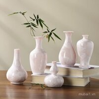 Bình hoa mini gốm sứ tráng men sáng tạo trang trí phòng khách phong cách Trung Quốc sang trọng nhẹ nhàng cảm giác cao cấp