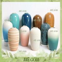 Bình hoa mini men GỐM MỘC decor chất liệu gốm sứ Bát Tràng, batgomco, Lọ hoa để bàn trang trí