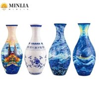 Bình hoa MINLIA Ghép hình, Sắp xếp hoa Khối xây dựng Bình xếp hình 3D, Chai lắp ráp quà tặng sinh nhật Trang trí nội thất Đồ chơi DIY Câu đố nhựa cong Tân gia