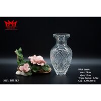 Bình hoa pha lê cổ lọ họa  tiết hình 5 cánh lá của Châu Âu