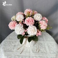 Bình hoa phăng nhí, cẩm tú cầu cao 24cm - Bình hoa mini để bàn trang trí văn phòng, decor sự kiện, nhà cửa