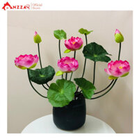 Bình hoa sen giả đẹp giống thật để bàn trang trí nhà cửa, phòng khách trang nhã, lịch sự HS-02