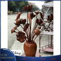 Bình hoa sen gỗ hương (17 bông)