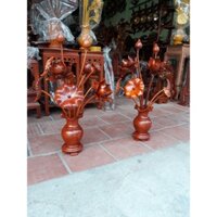 bình hoa sen gỗ hương đá - HÀNG THẬT ẢNH THẬT