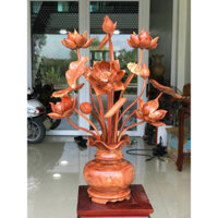 Bình hoa sen gỗ hương đá 11-13-15 cành