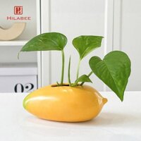 Bình hoa sứ hình xoài Bình hoa Bud Bình đựng cây trồng để bàn Bình nhân giống