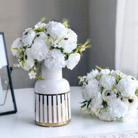 BÌNH HOA SỨ TRẮNG-VÀNG CAO CẤP (NHỎ)