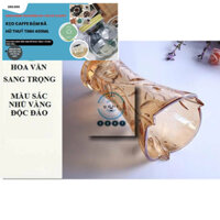 Bình hoa thủy tinh 25cm nhũ vàng