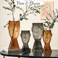 Bình hoa thủy tinh cắm cành vintage trang trí nhà cửa Vase & Flower BT065