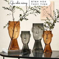 Bình hoa thủy tinh cắm cành vintage trang trí nhà cửa Gu Nhà Nàng BT065