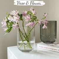 Bình hoa thủy tinh cắm hoa Chữ U Vase & Flower trang trí phòng khách và decor nhà cửa BT040