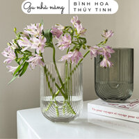 Bình hoa thủy tinh cắm hoa Chữ U Gu Nhà Nàng trang trí phòng khách và decor nhà cửa BT040