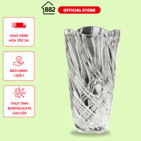 Bình hoa thủy tinh cao cấp, Bình bông thủy tinh thiết kế xoắn, đường kính 12,5cm - chiều cao 24cm