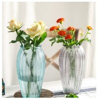 Bình Hoa Thủy Tinh Trang Trí - Lọ Cắm Hoa Họa Tiết Lá Đẹp